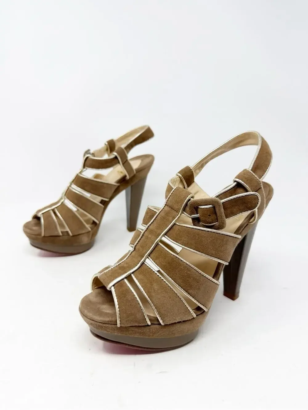 Christian Louboutin Suede Platform Sandals Womens Size EU 36